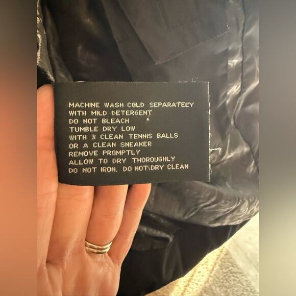 ZeroXposur Down Filled Puffer Coat Jacket Woman SZ M Black Green White Trim Warm - Picture 6 of 11